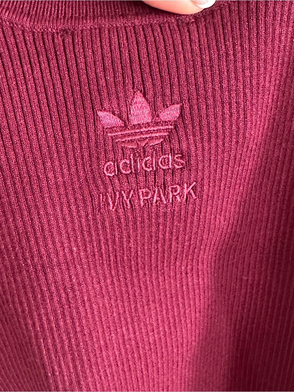 Adidas x ivy park Burgundy Ribbed Bodysuit with Pink Side Stripes - XL - Picture 5 of 7
